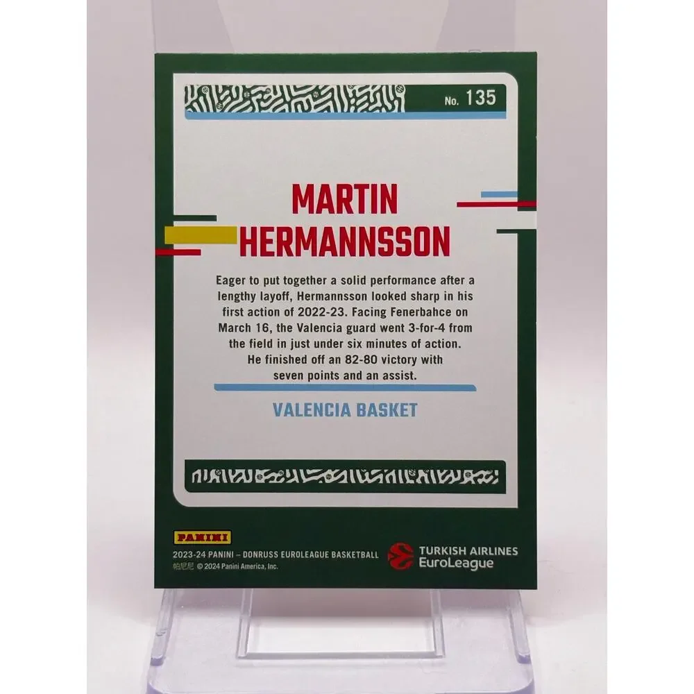 2023-24 Panini Donruss EuroLeague Martin Hermannsson Gold Laser Prizm 1/10 SSP